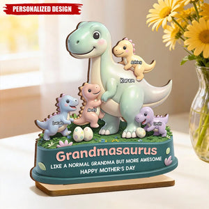Personalized Mamasaurus More Awesome Wooden Plaque-Sentimental Mother's Day Gift for Mom, Wife