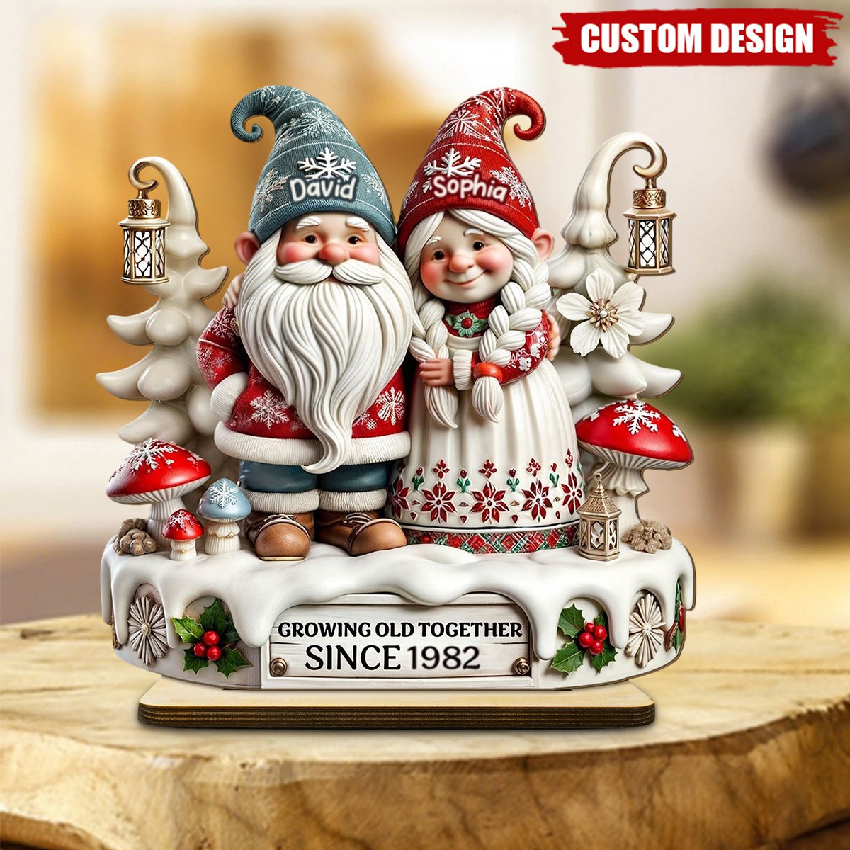 3D Effect Couple Together Personalized Standing Wooden Plaque, Heartfelt Gift For Couple, For Him, For Her, Husband, Wife