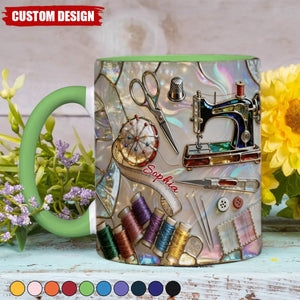 Personalized Sewing Accent Mug -Gift For Sewing Lover