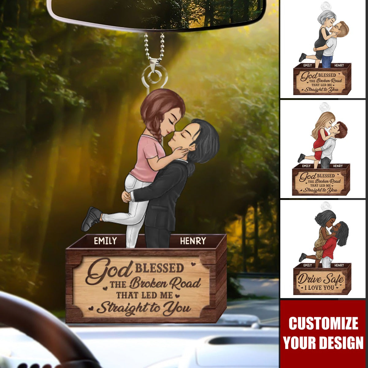 Custom Photo In You I’ve Found My Home - Couple Personalized Custom Car Ornament - Gift For Husband Wife, Anniversary