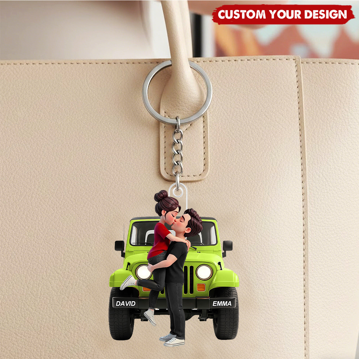 Personalized Romantic Couple Keychain - Gift for Couple