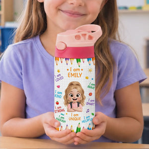 Custom Kids Insulated Water Bottle - Personalized Back To School Gifts For Kids - Ready Set Learn