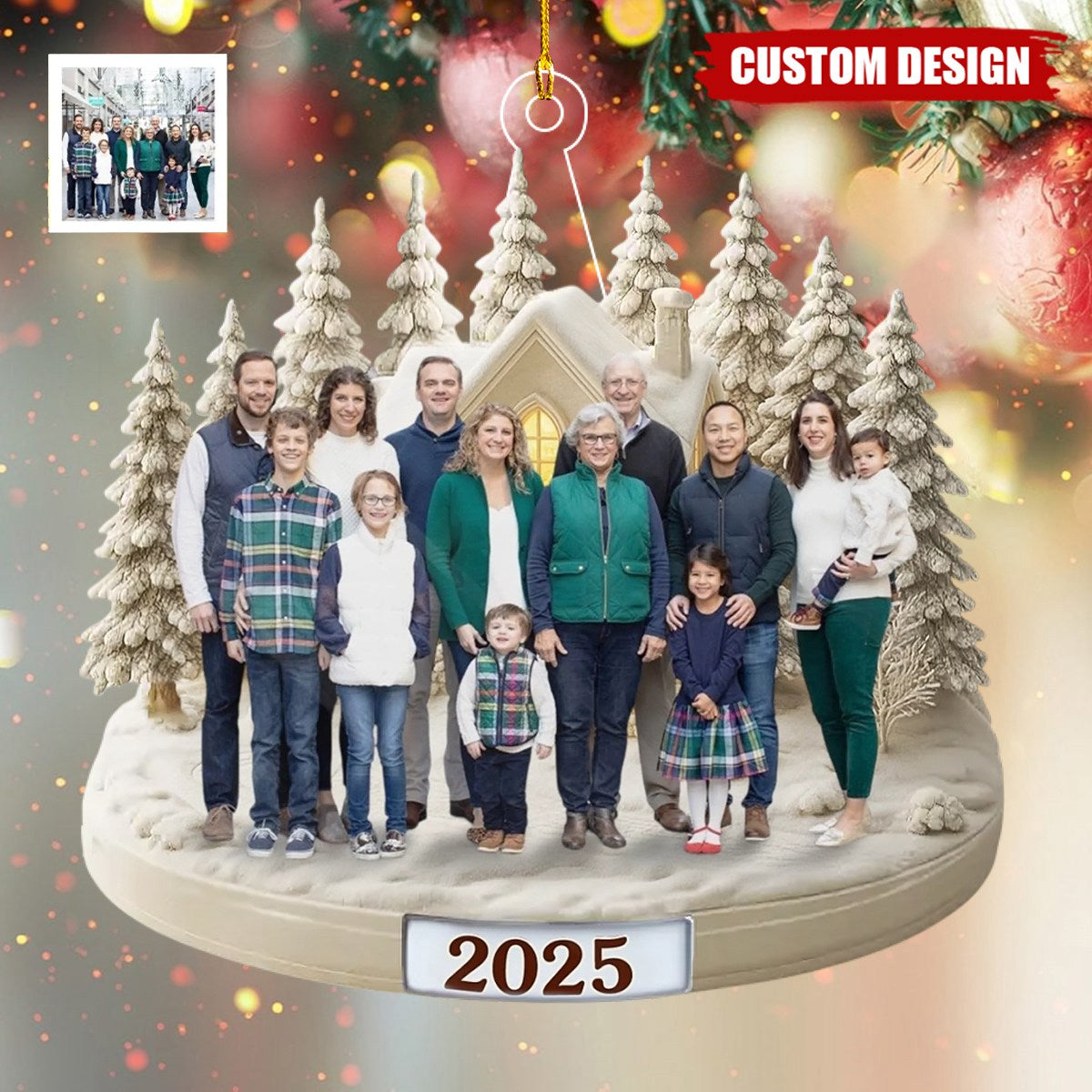 Personalized Upload Family Photo Acrylic Christmas Ornament