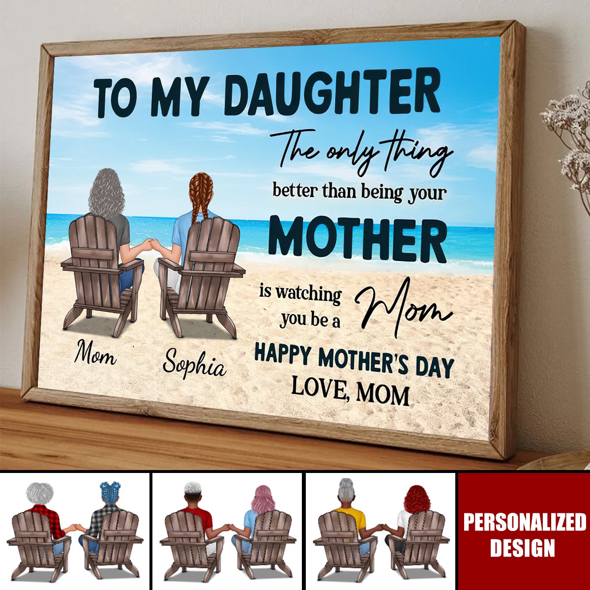 Beach Landscape To My Daughter From Mom-Personalized Poster-Mother's Day Gift