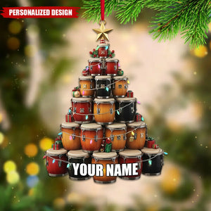 Personalized Conga Drum Christmas Ornament-Gift For Drummer