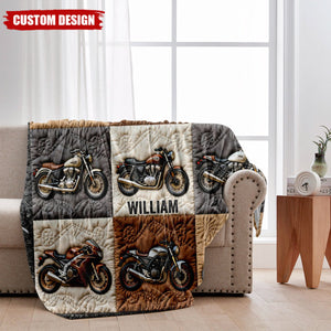 Personalized Motorcycle Blanket - Gift For Biker