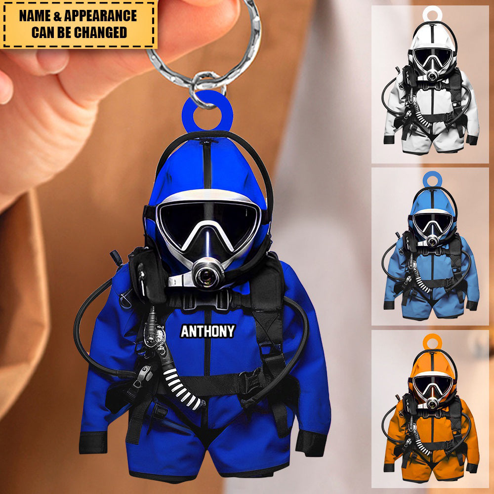 Diver Keychain Personalized Scuba Diving Equipment Acrylic Keychain - roadsir