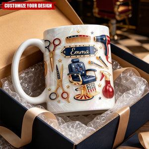 Personalized Patriotic Hair Stylist Coffee Mug, Gift For Hairdresser and Barbers