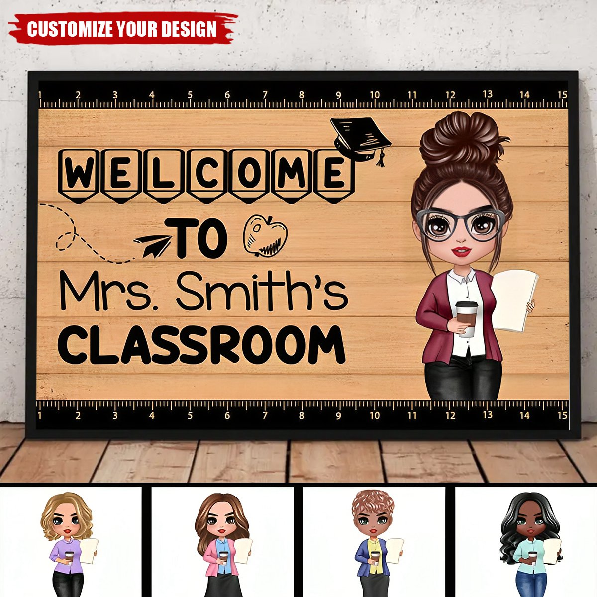 Welcome To Teacher Classroom Personalized Horizontal Poster - Back To School, 1st Day of School - Custom Gift For Teachers & Educators, Classroom Decoration