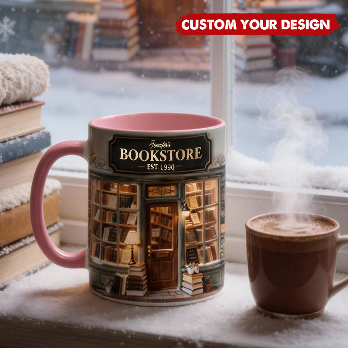 Love Books - Personalized Book Set Accent Mug
