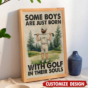 Personalized Golf Boy Kid Poster - Gift For Golf Lover