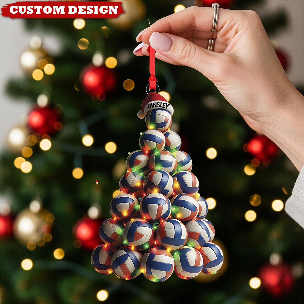 Personalized Volleyball Tree Ornament – Custom Sports Xmas Gift