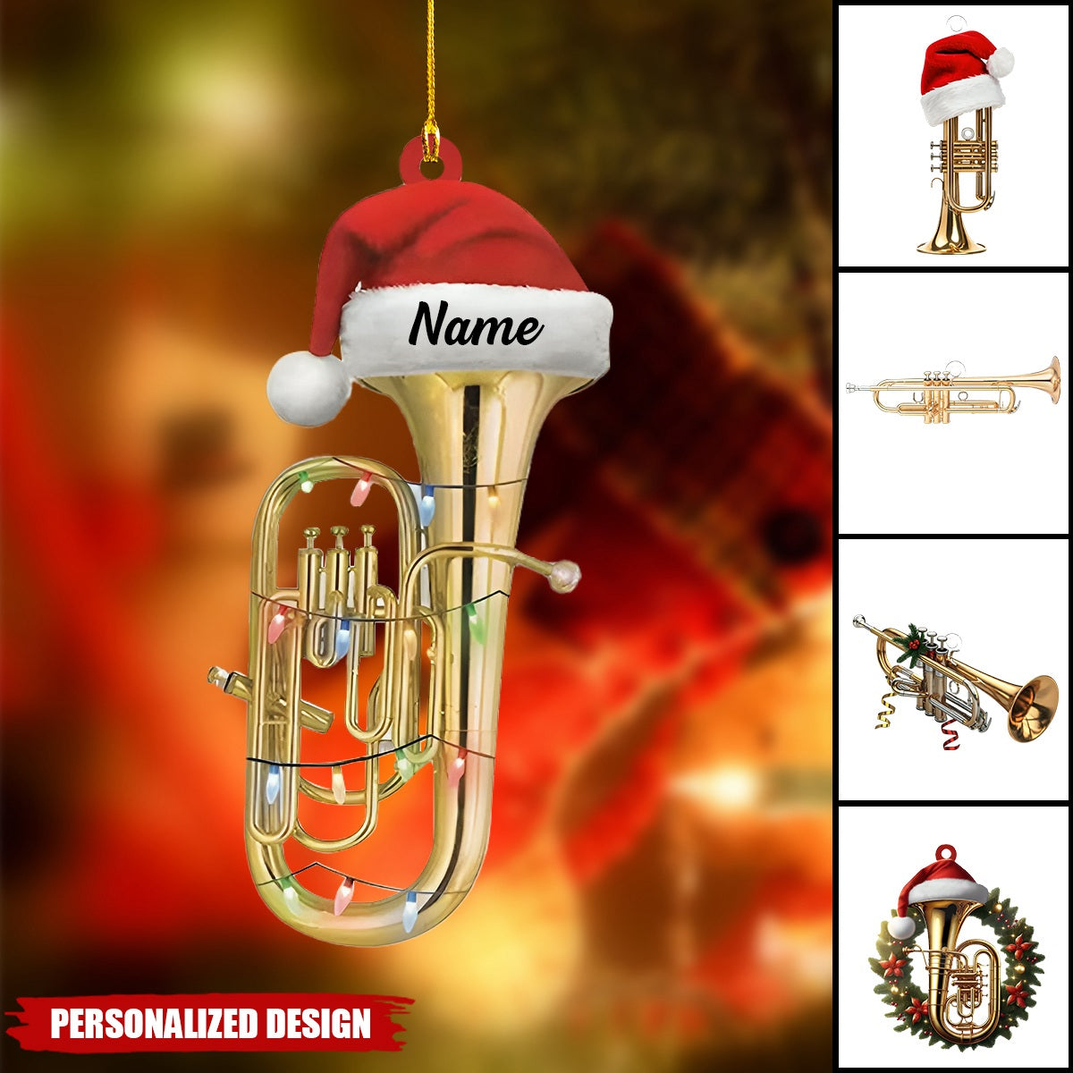 Personalized Trumpet Ornament-Gift For Trumpet Artist Trumpet Lover