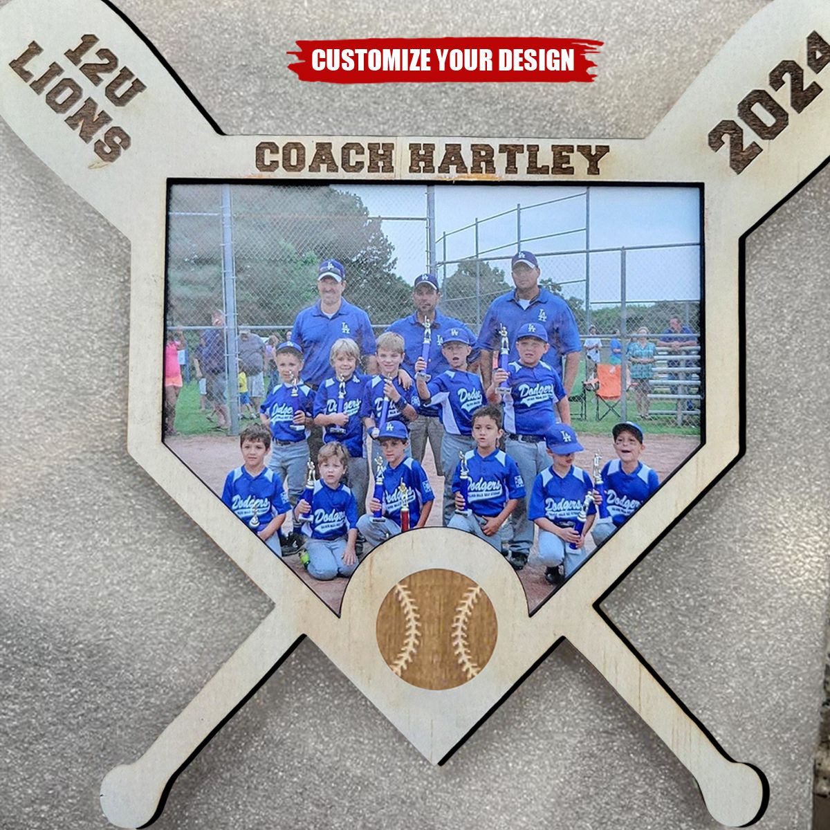Personalized Photo Plaque for Baseball Lovers, Season End Gift for Baseball or Softball Coach