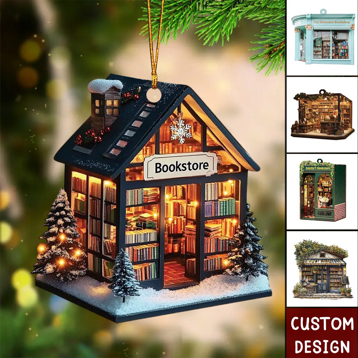 2024 New Release Personalized Bookstore Christmas Ornament - Gift For Book Lover