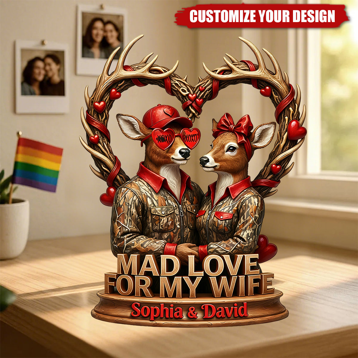 Mad Love Acrylic Plaque Personalized Gifts For Hunting Couple
