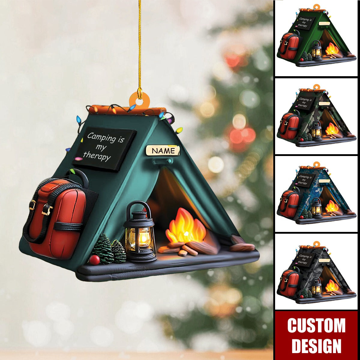 Personalized Camping Ornament Gift for Camping Lover