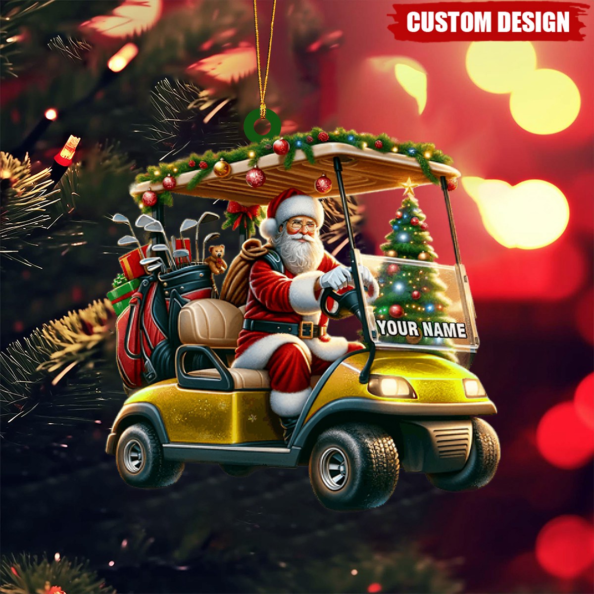 Santa Coming Home Decor Christmas Ornament, Personalized Ornament