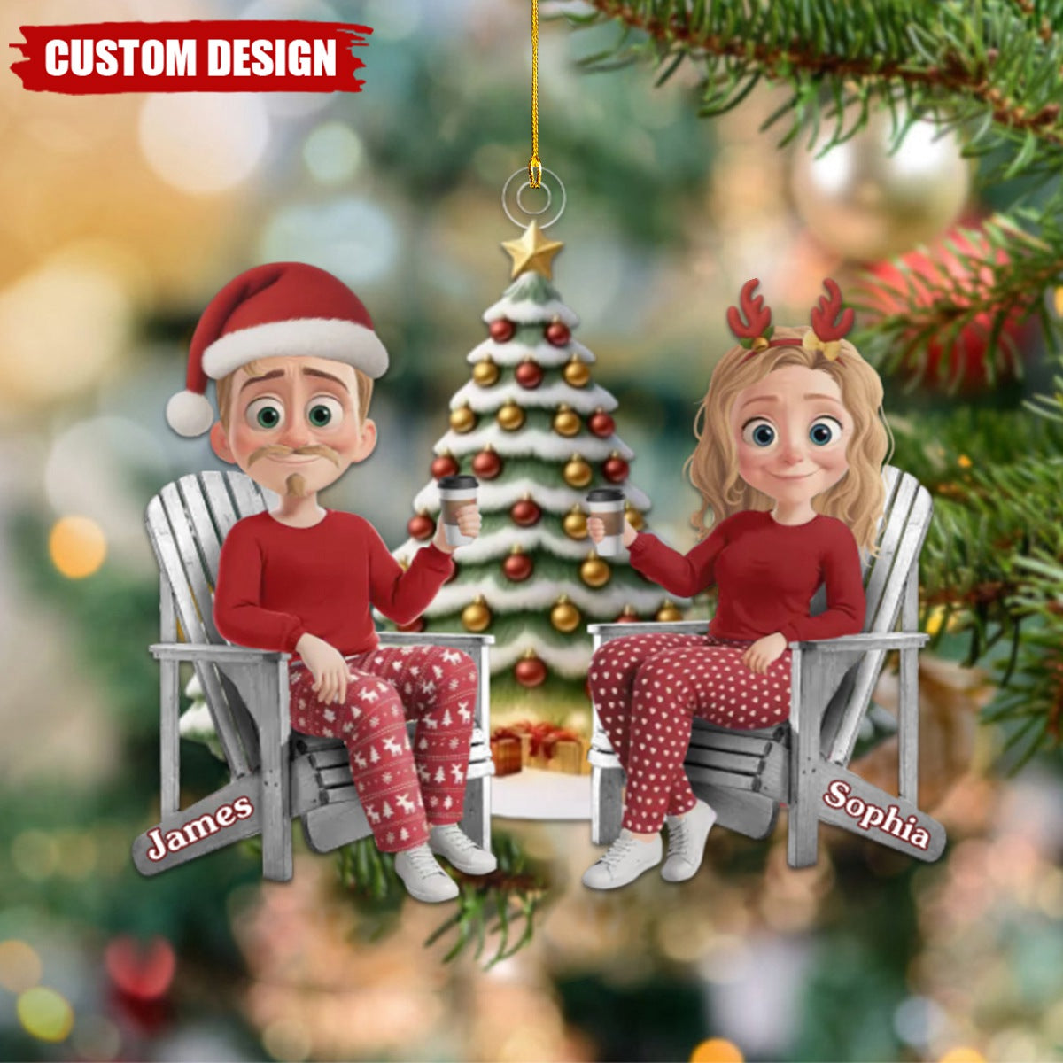 Custom Snow-Filled Ball Ornament - Gift For Couple