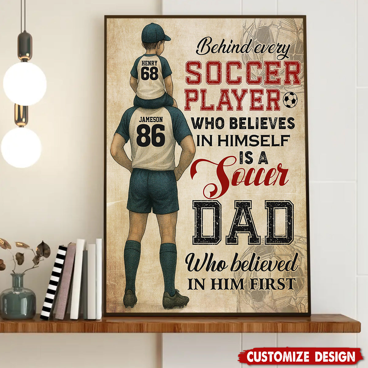 Personalized Soccer Dad Son Poster - Birthday,Father's Day Gift For Soccer Lovers, Soccer Players
