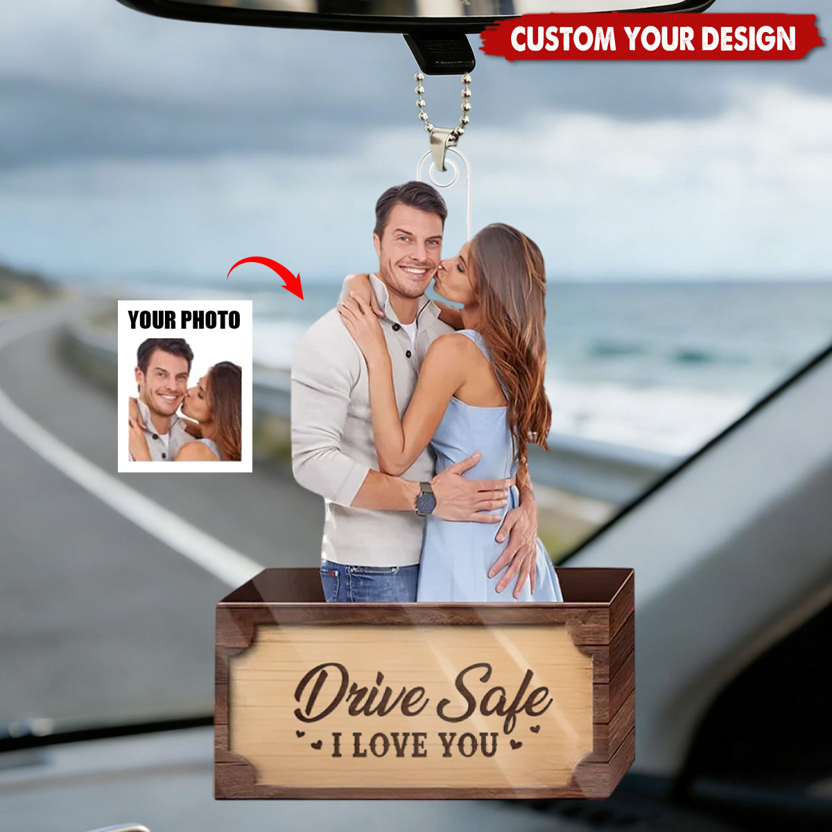 Custom Photo You Make My Heart Skip A Beat - Couple Personalized Custom Car Ornament - Christmas Gift For Husband Wife, Anniversary