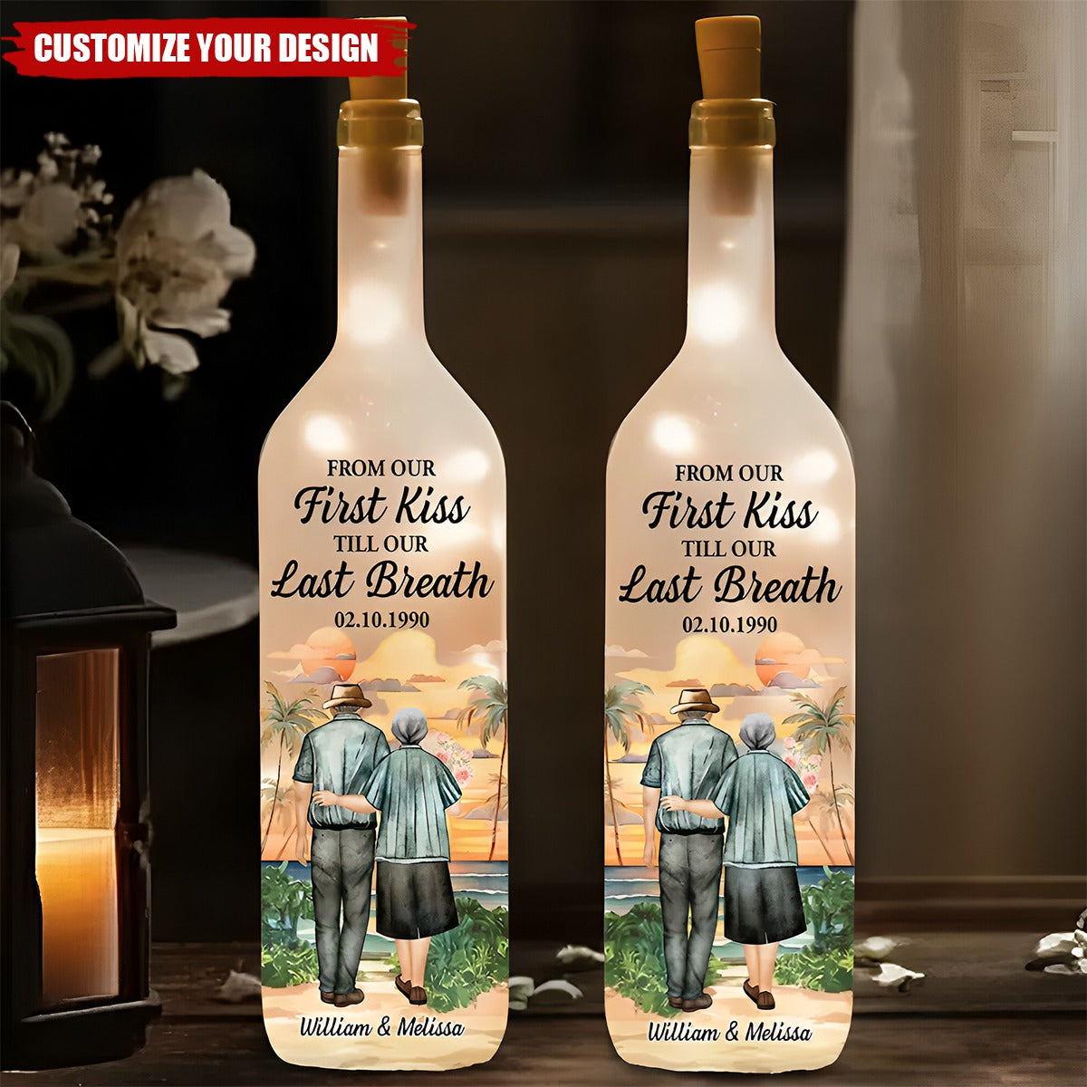 From Our First Kiss - Personalized Custom Bottle Lamp