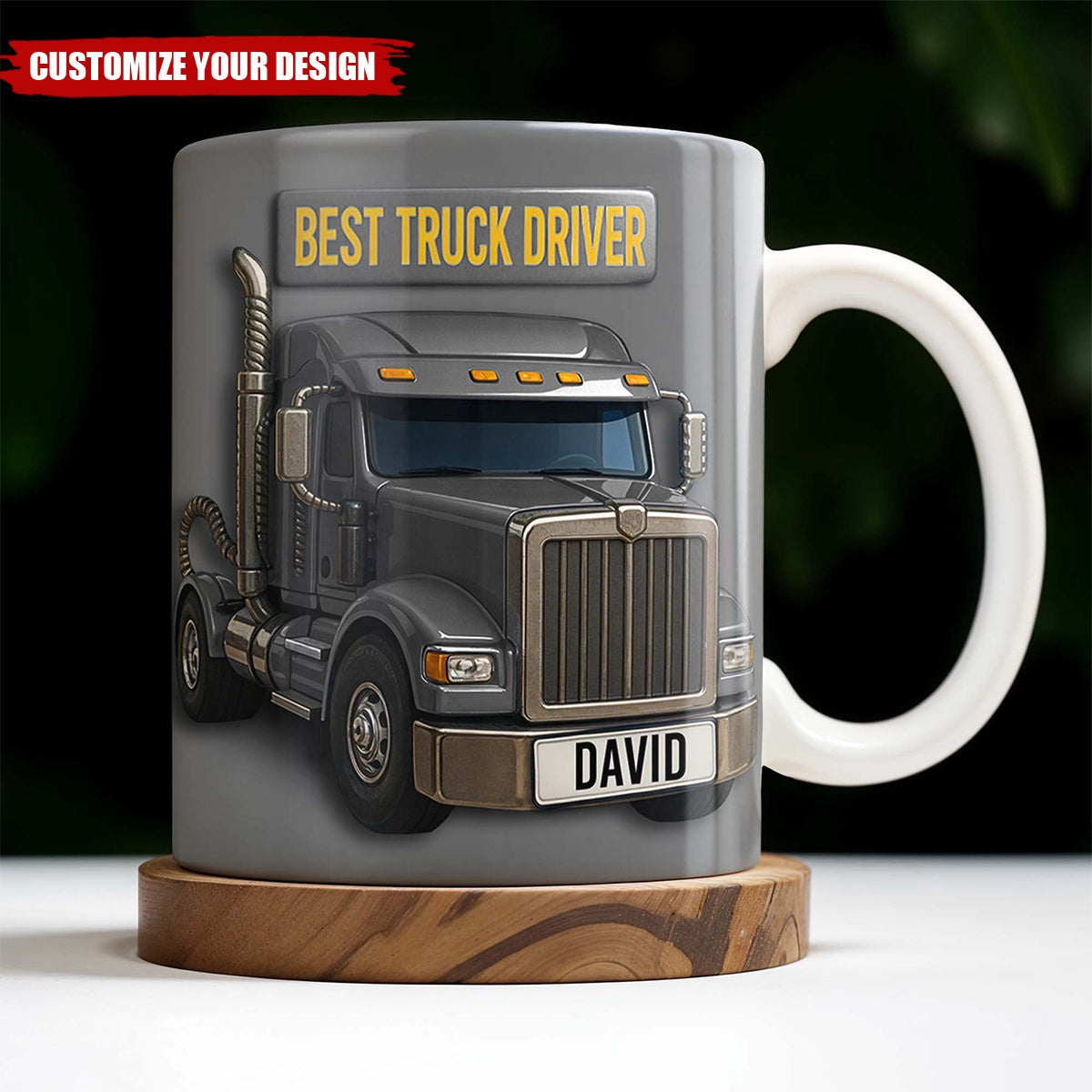 Best Truck Driver, Featuring A Classic Truck, Personalized Custom Coffee Mug, Gift For Truck Enthusiasts