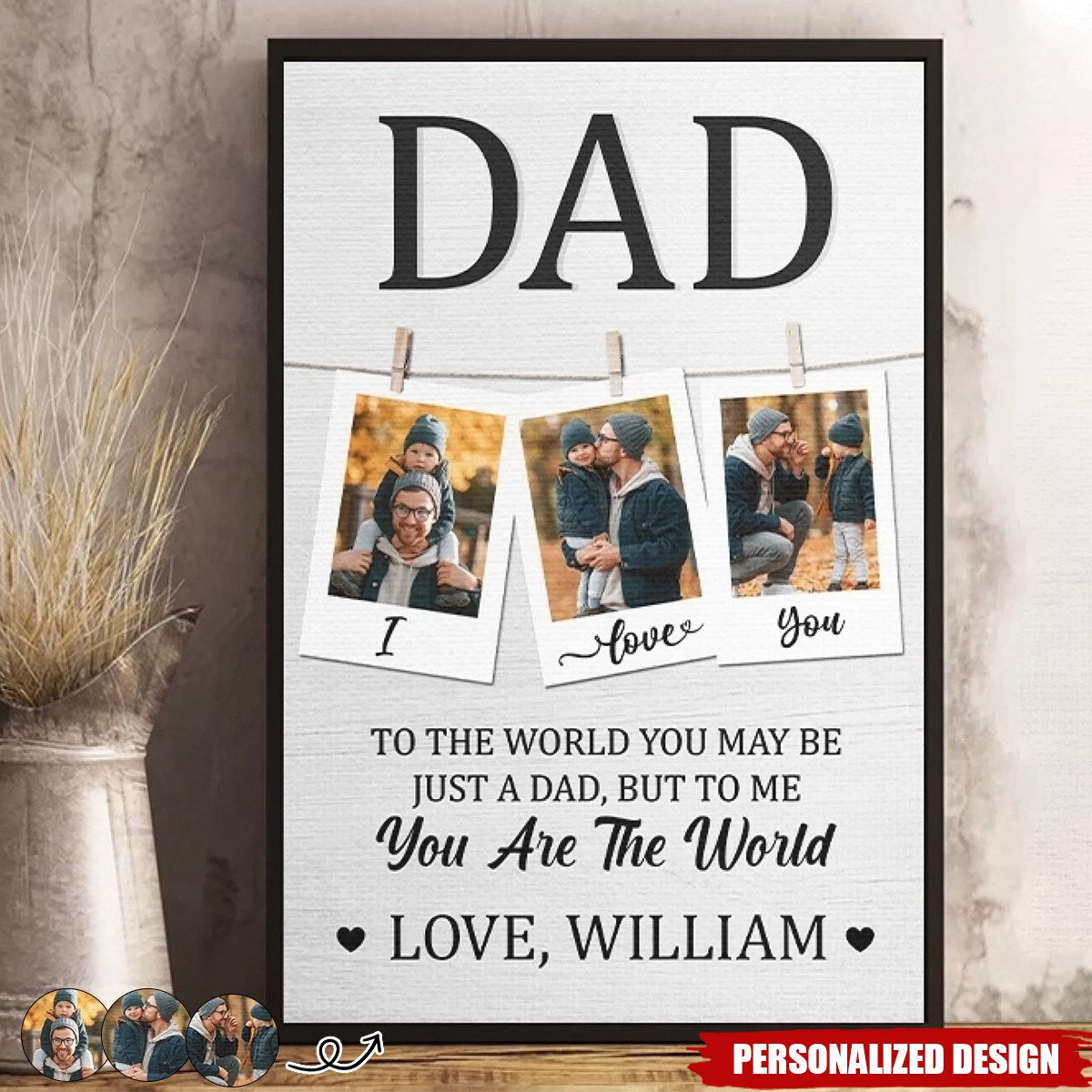 More Than Just A Dad-Personalized Vertical Poster-Gift For Dad, Grandpa
