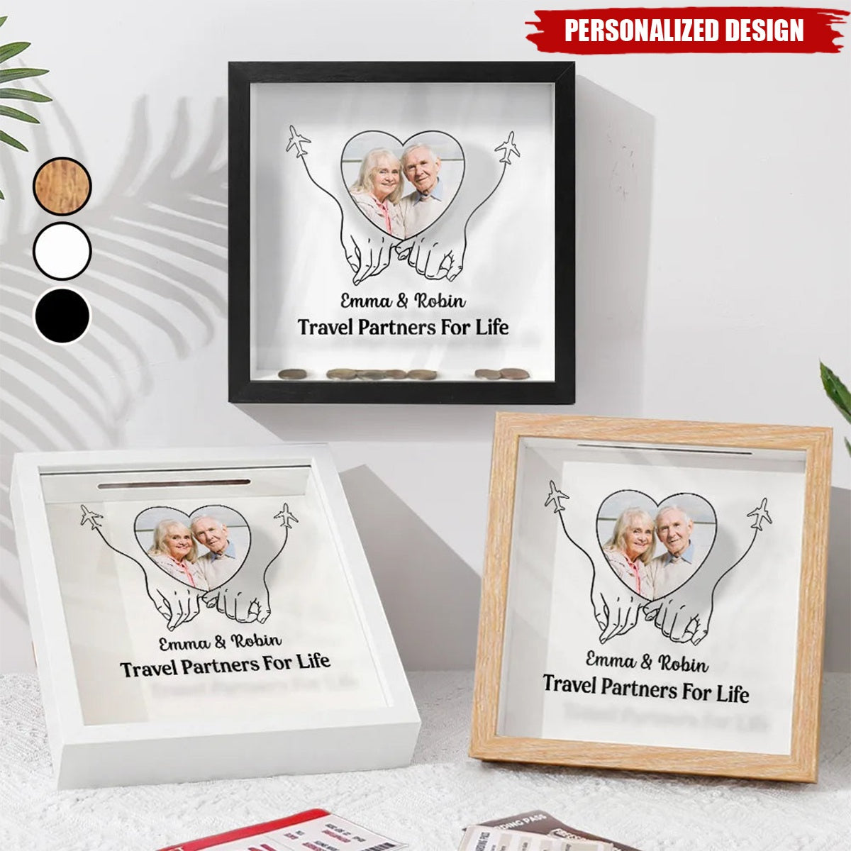 Custom Photo Couple Travel Lovers Best Memories With You-Personalized Ticket Memory Box