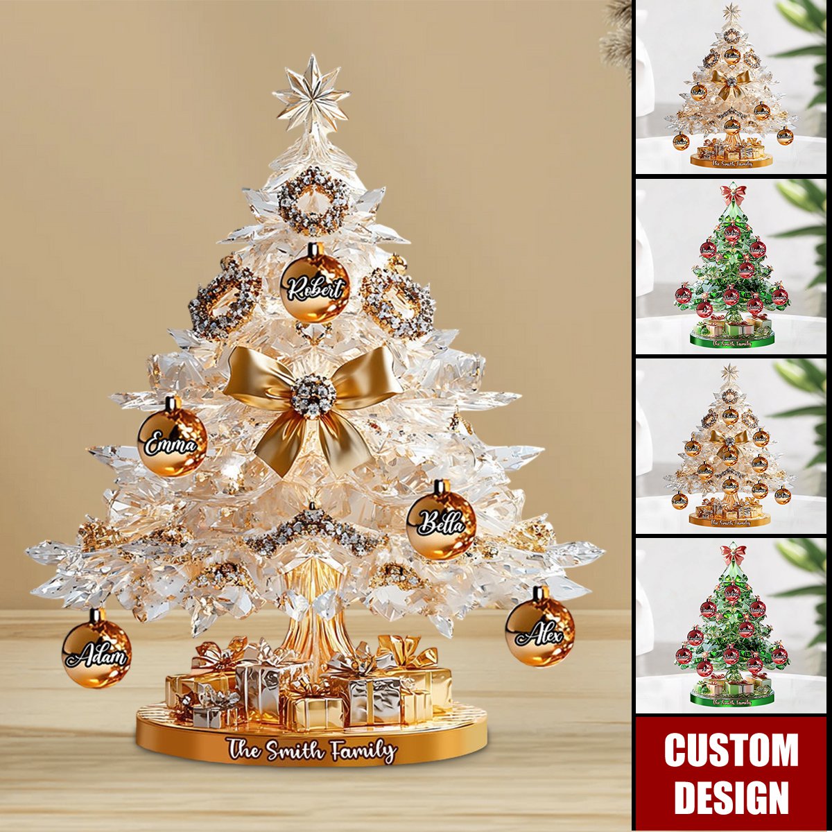 Merry Christmas - Personalized Family Custom Shaped Acrylic Plaque