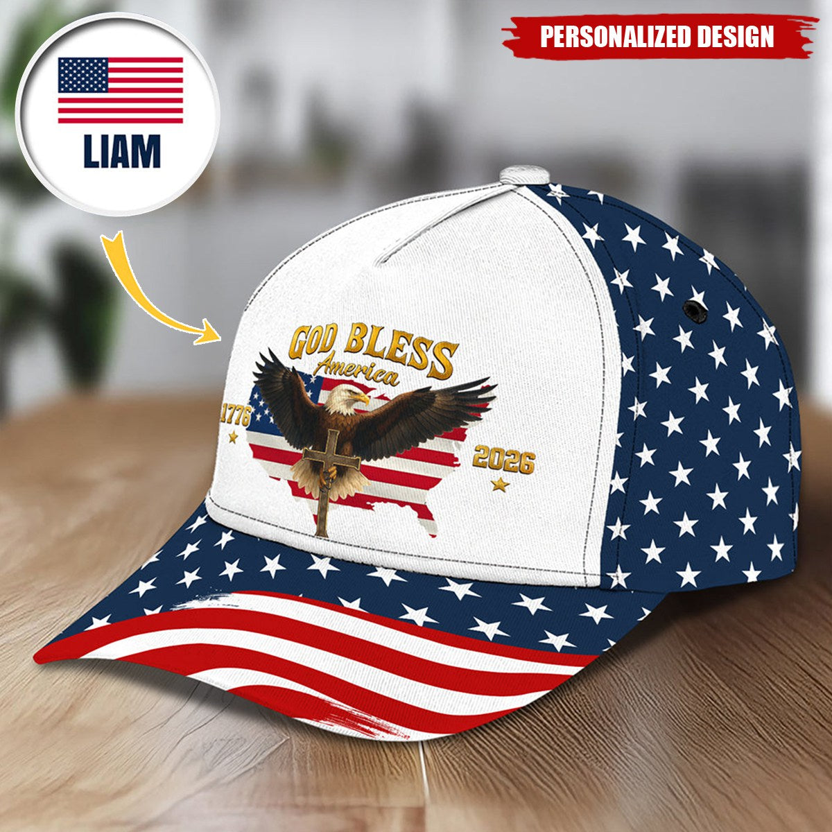 Personalized US Eagle 250 Years Of Freedom 1776 - 2026 Classic Cap
