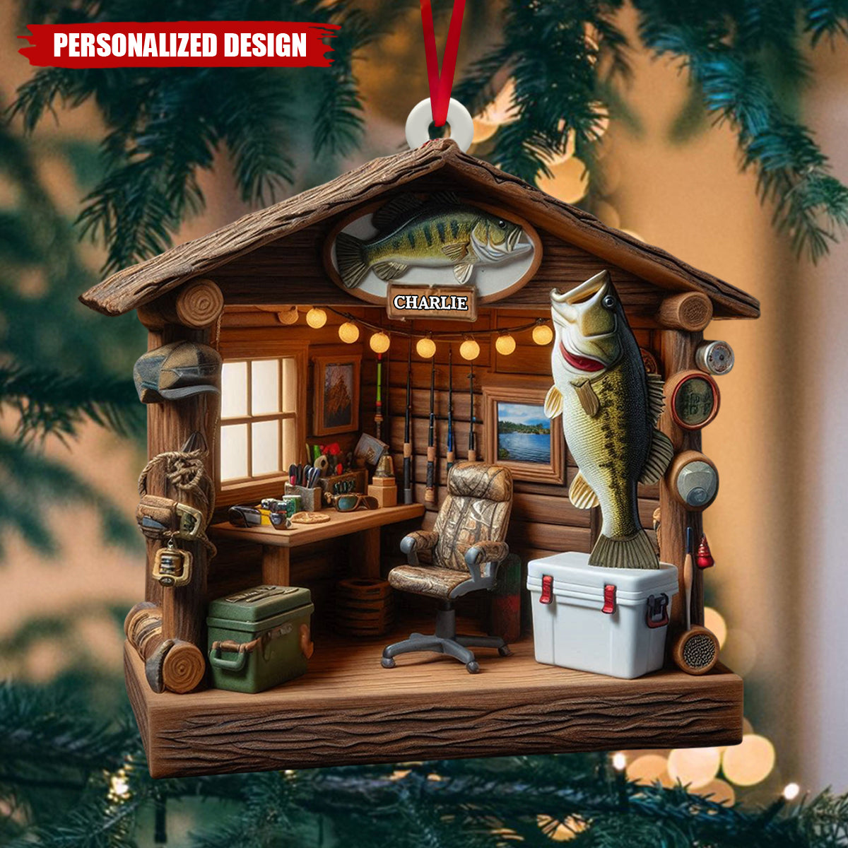 Love Fishing-Personalized Fishing Ornament