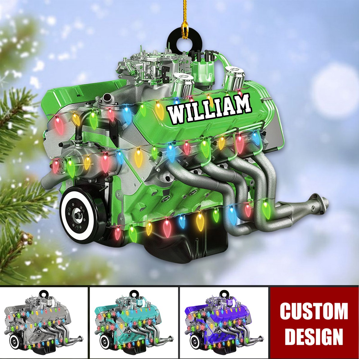 Personalized Drag Racing Engine Christmas Ornament, Gift For Racing Lovers - 2024 New Release