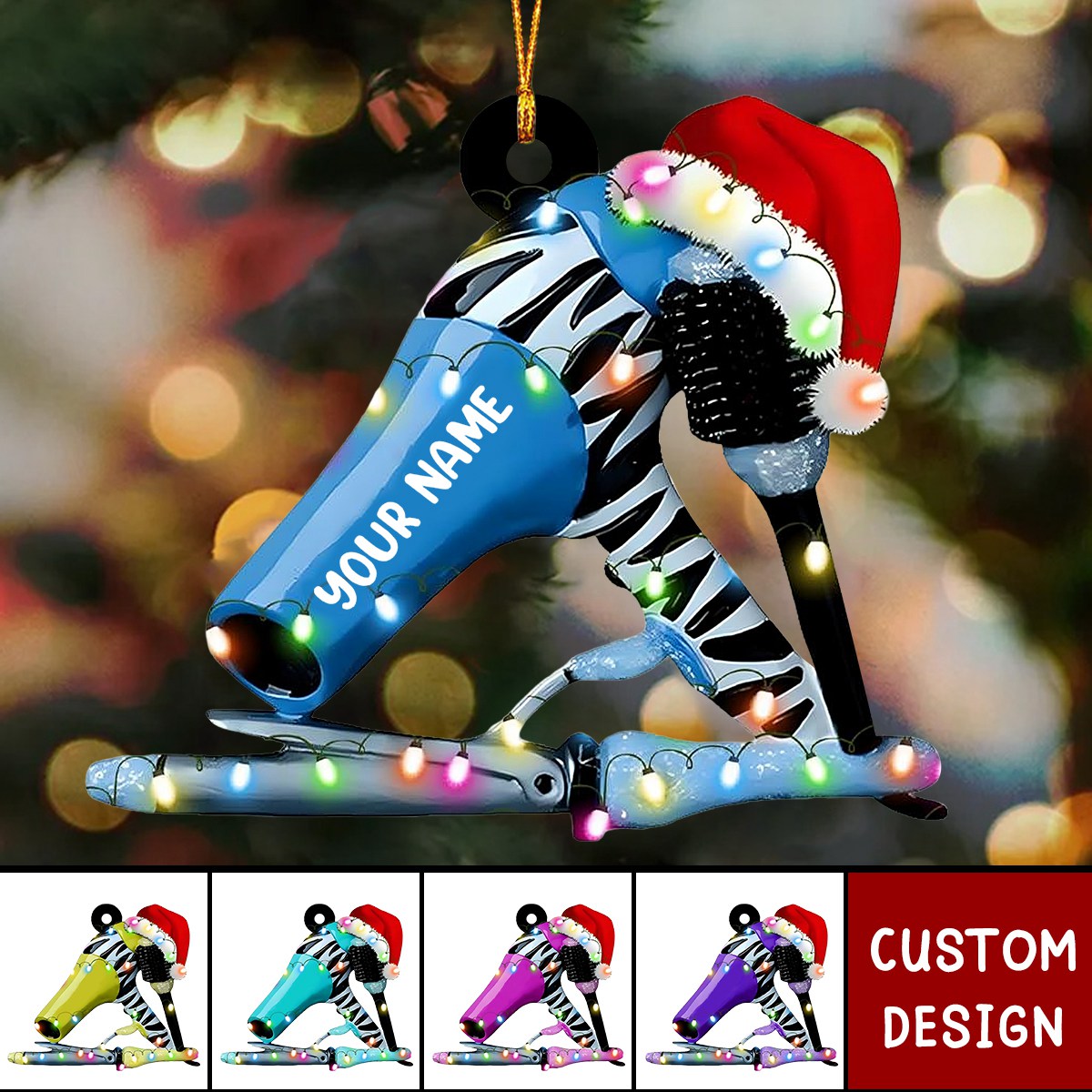 Personalized Dryer Acrylic Christmas Ornament Gift For Hairdresse