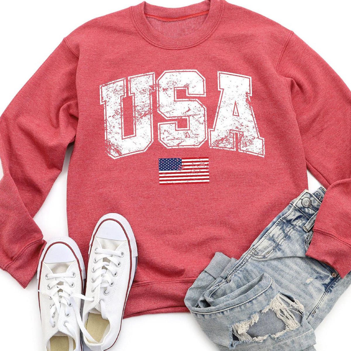 Retro USA Sweatshirt, 4th of July Sweatshirt, Patriotic Sweatshirt