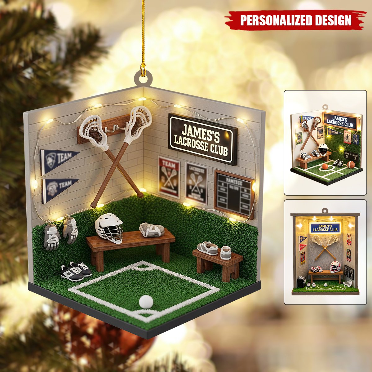 Personalized Lacrosse Christmas Ornament-Gift for Lacrosse Player