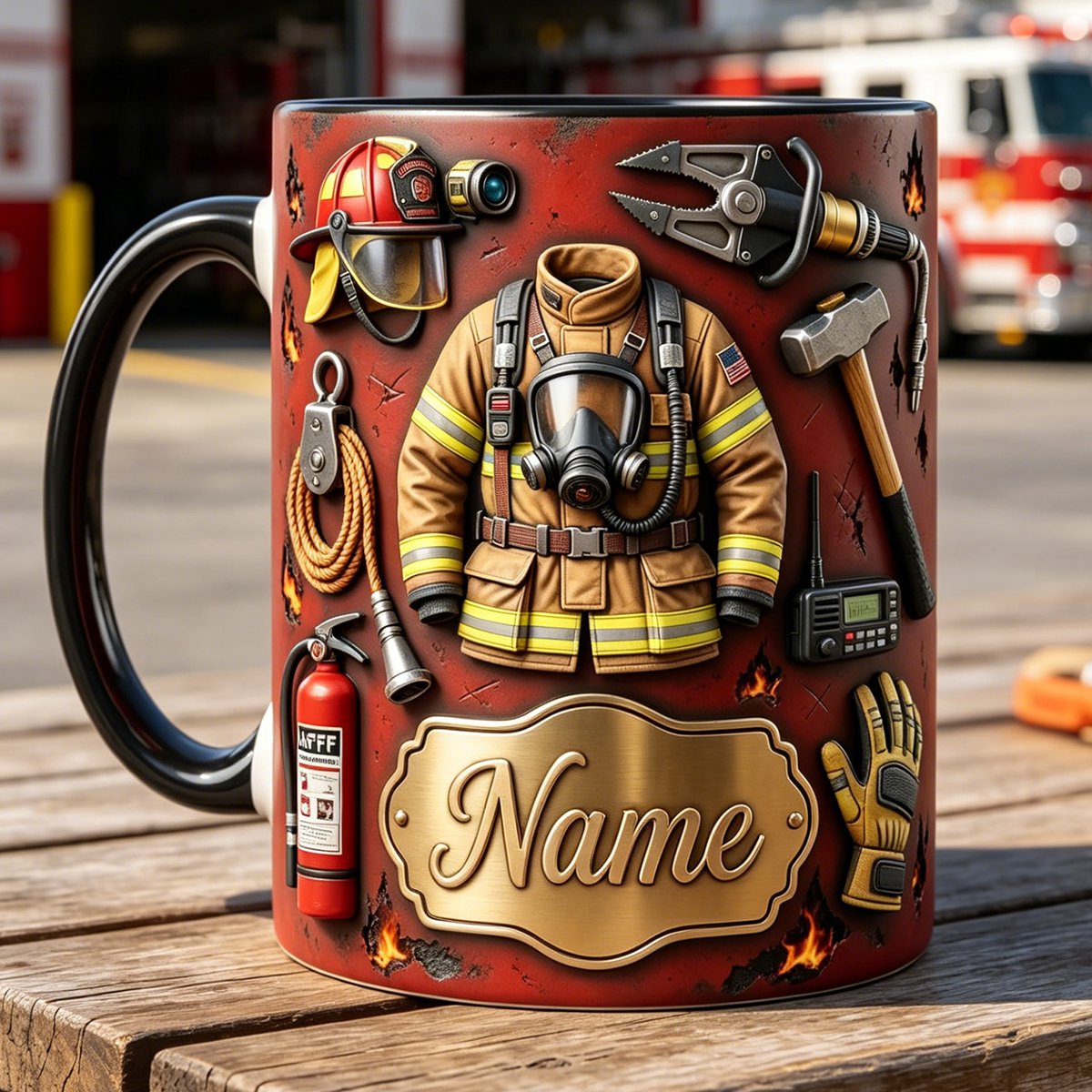 Personalized Fire Fighter Mug, Firefighter Gift Idea, Fireman Coffee Mug