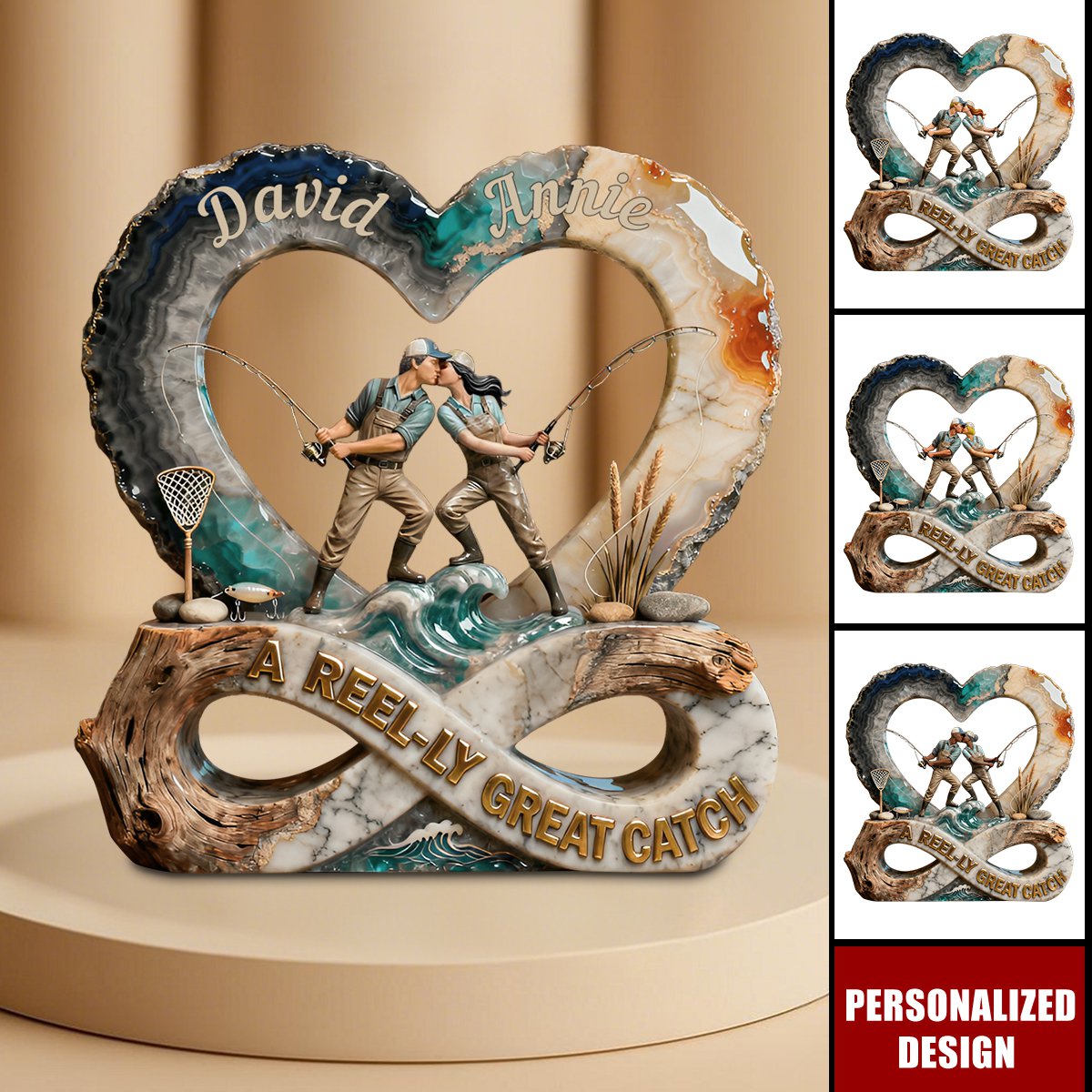 Personalized Fishing Couple Great Catch Acrylic Plaque-Gift For Fishing Couple