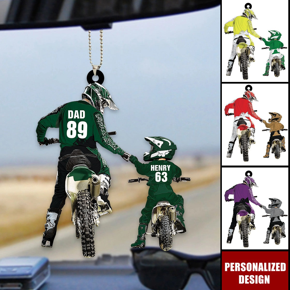 Personalized Motocross Racer Ornament-Dad And Kid Motocross Lovers Gift