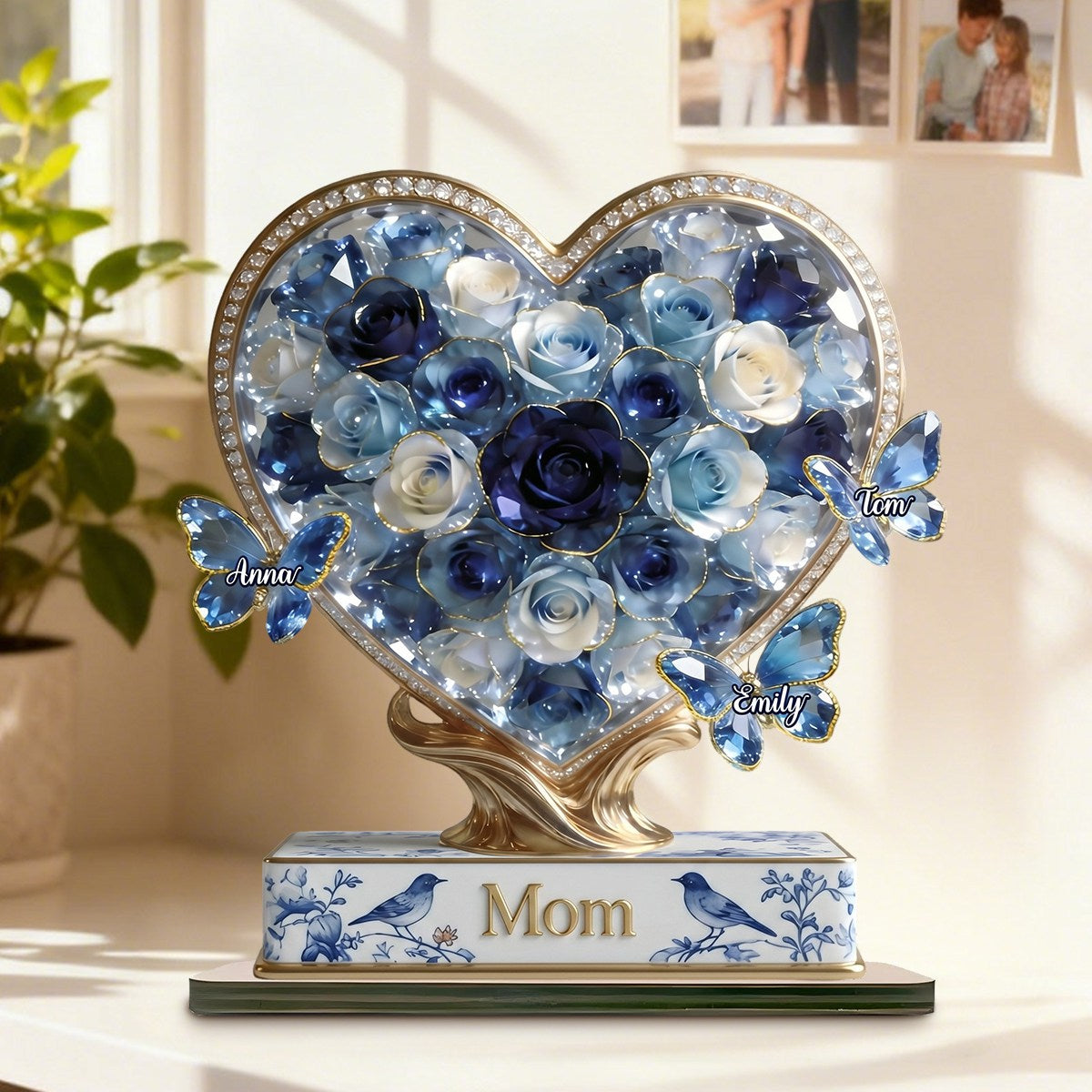 Toile De Jouy Wood Plaque - Personalized Gifts For Mothers