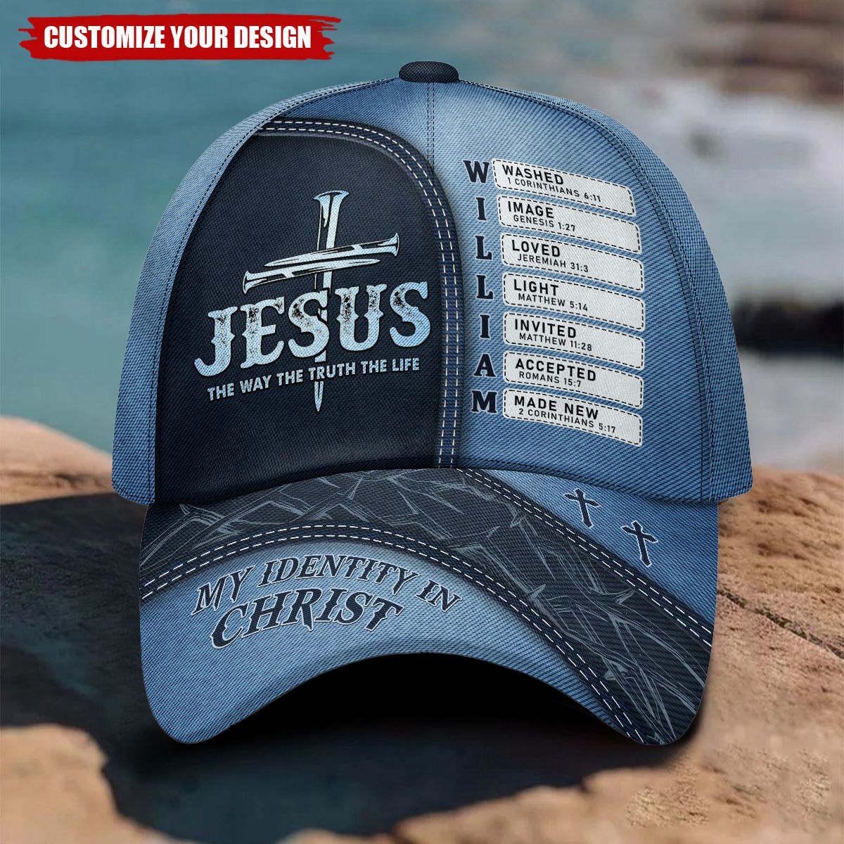 Jesus The Way The Truth The Life - Personalized Classic Cap