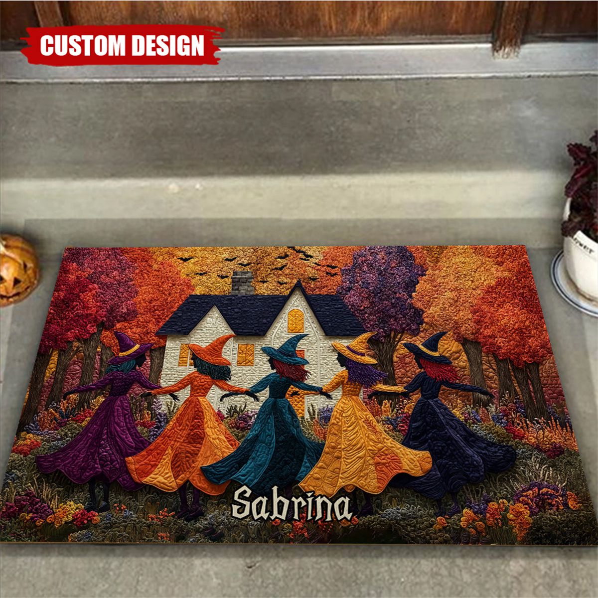 Dancing Witches - Personalized Witch Doormat