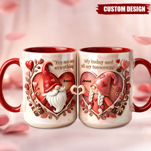 Heart Gesture Couple Coffee Accent Mug- Personalized Gifts For Valentine Couple