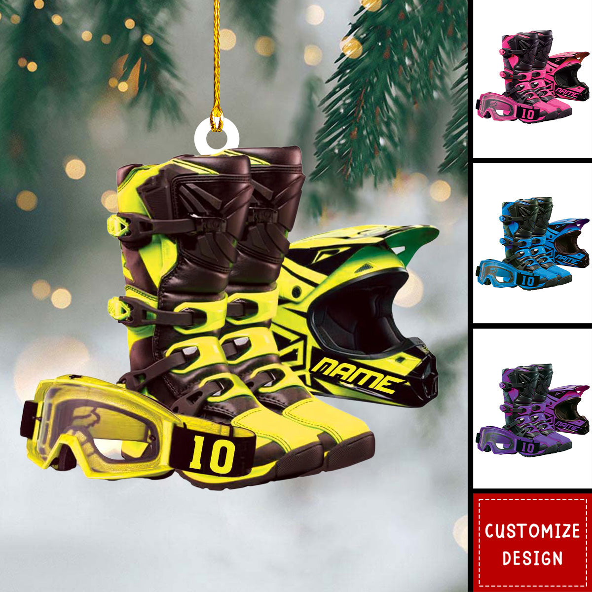 Personalized Motocross Ornament - Christmas Gift For Rider