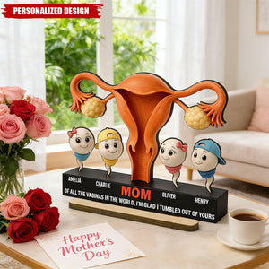 Mom I'm Glad I'm Tumbled Our Of Yours -Personalized Plaque - Mother's Day Gift for Mom, Wife