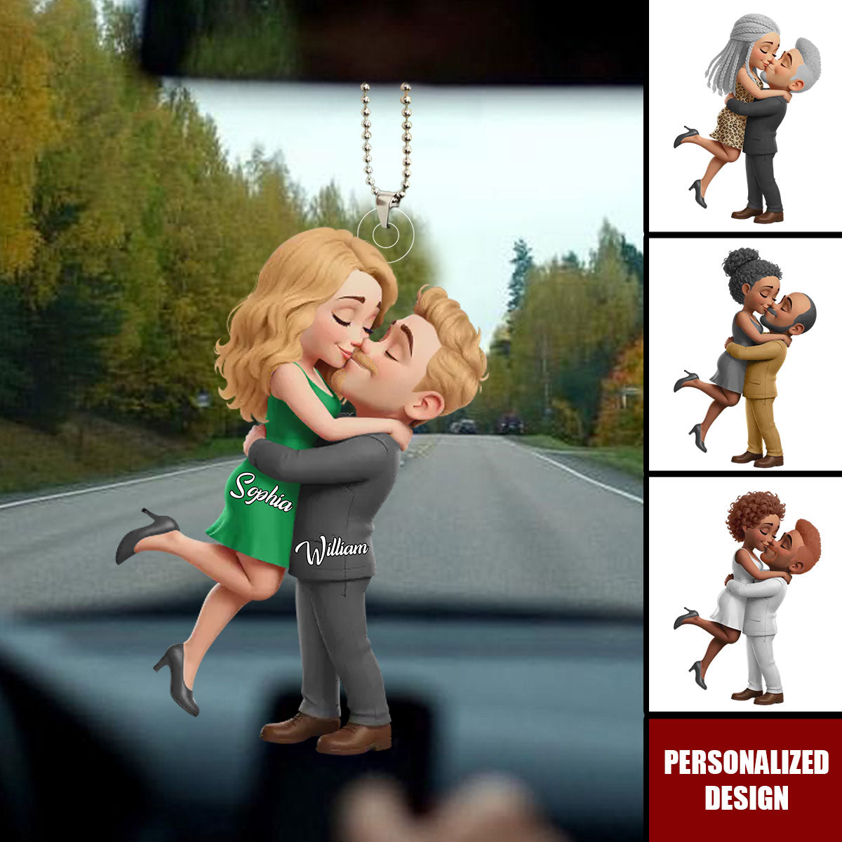 Personalized Anniversary Wedding Car Ornament Gifts For Husband And Wife