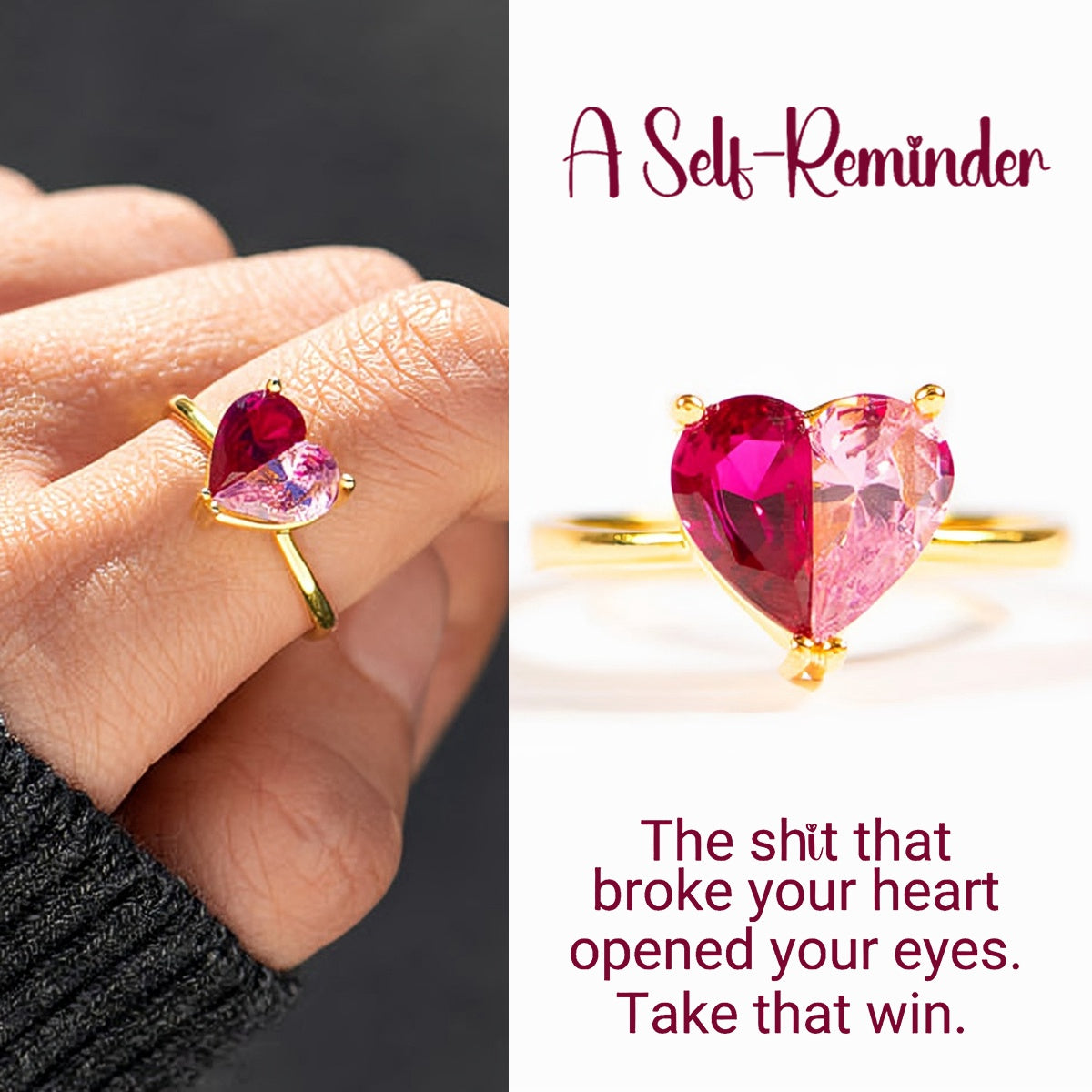 Self Love Pieced Heart Ring