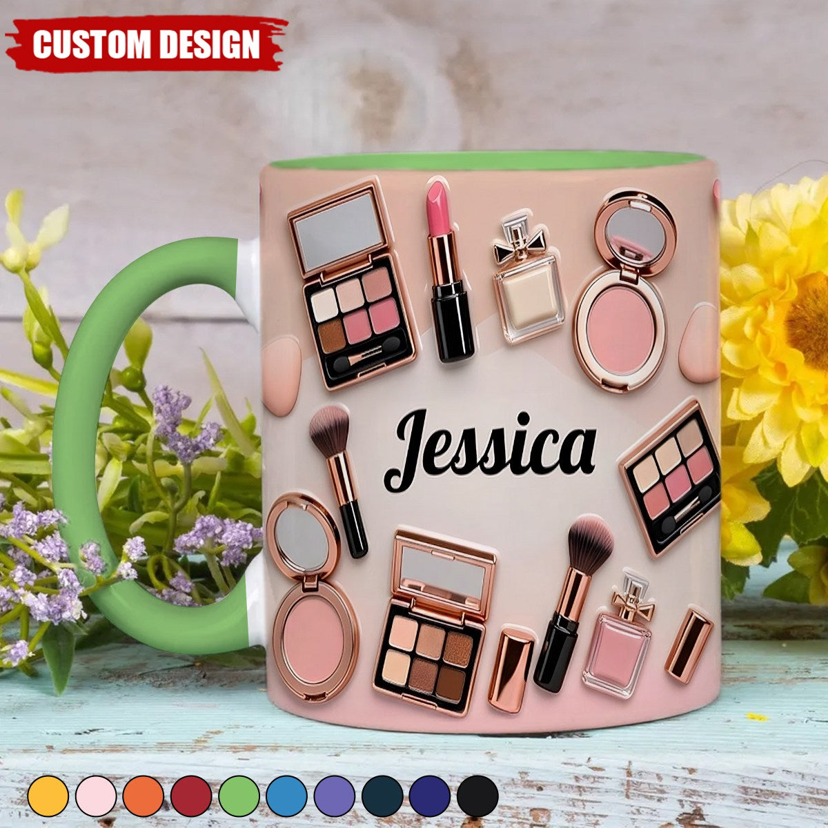 Personalized Makeup Accent Mug -Gift For Makeup Artist