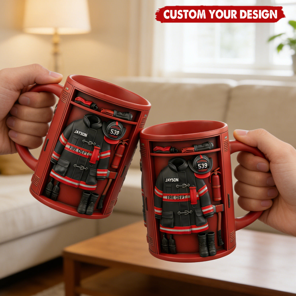 Firefighter Locker Mug - Personalized Gifts For Firefighter