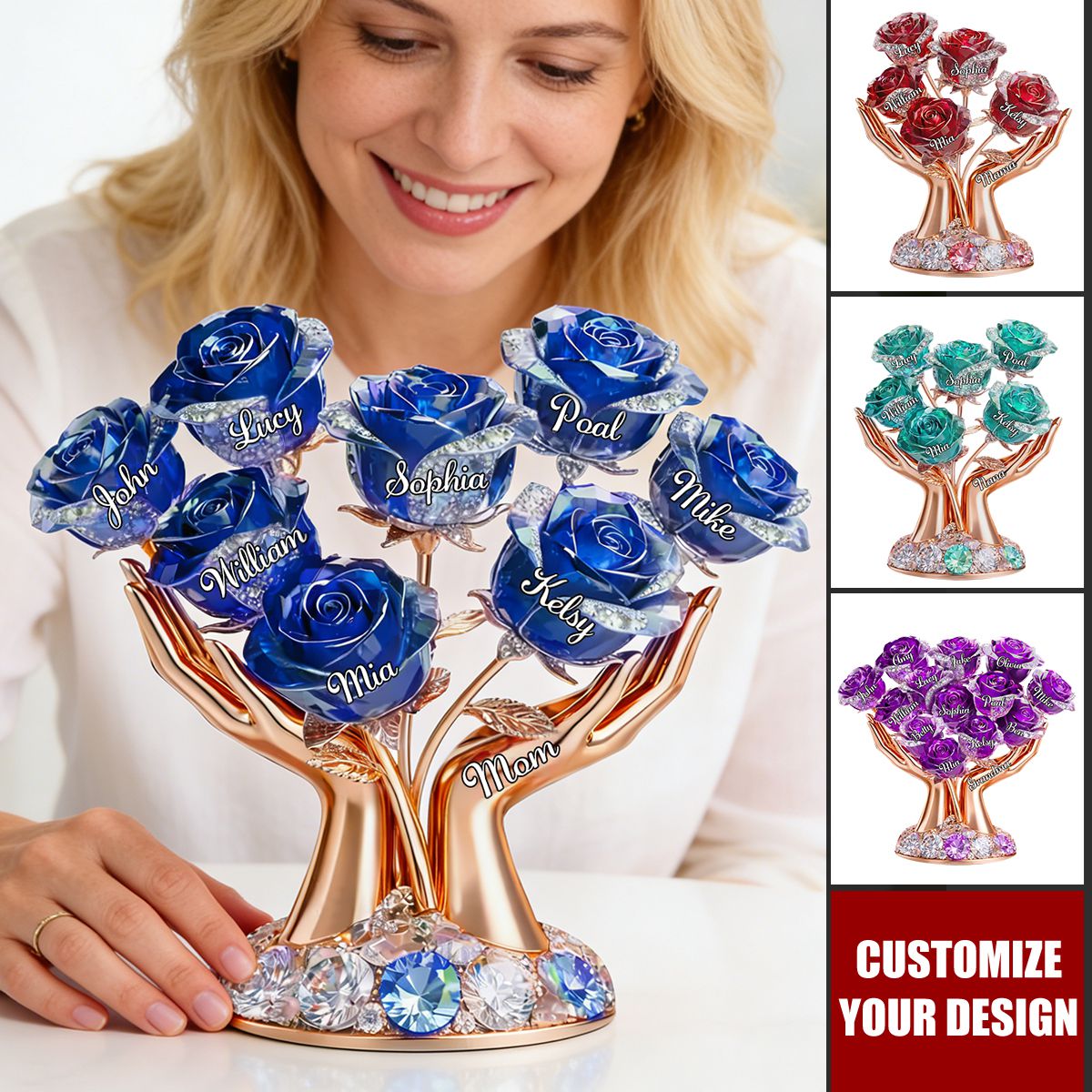 Personalized Mother's Day Gifts For Mom, Grandma Custom Acrylic Plaque - Blessed With The Best Grandma